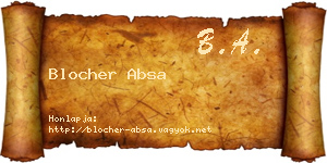 Blocher Absa névjegykártya